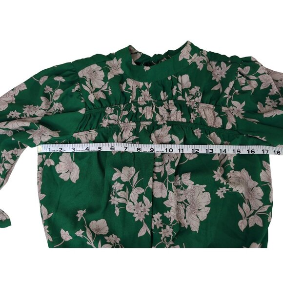 Sienna Sky Blouse Womens XS Green Floral Cottagecore Feminine Flirty - Picture 10 of 10